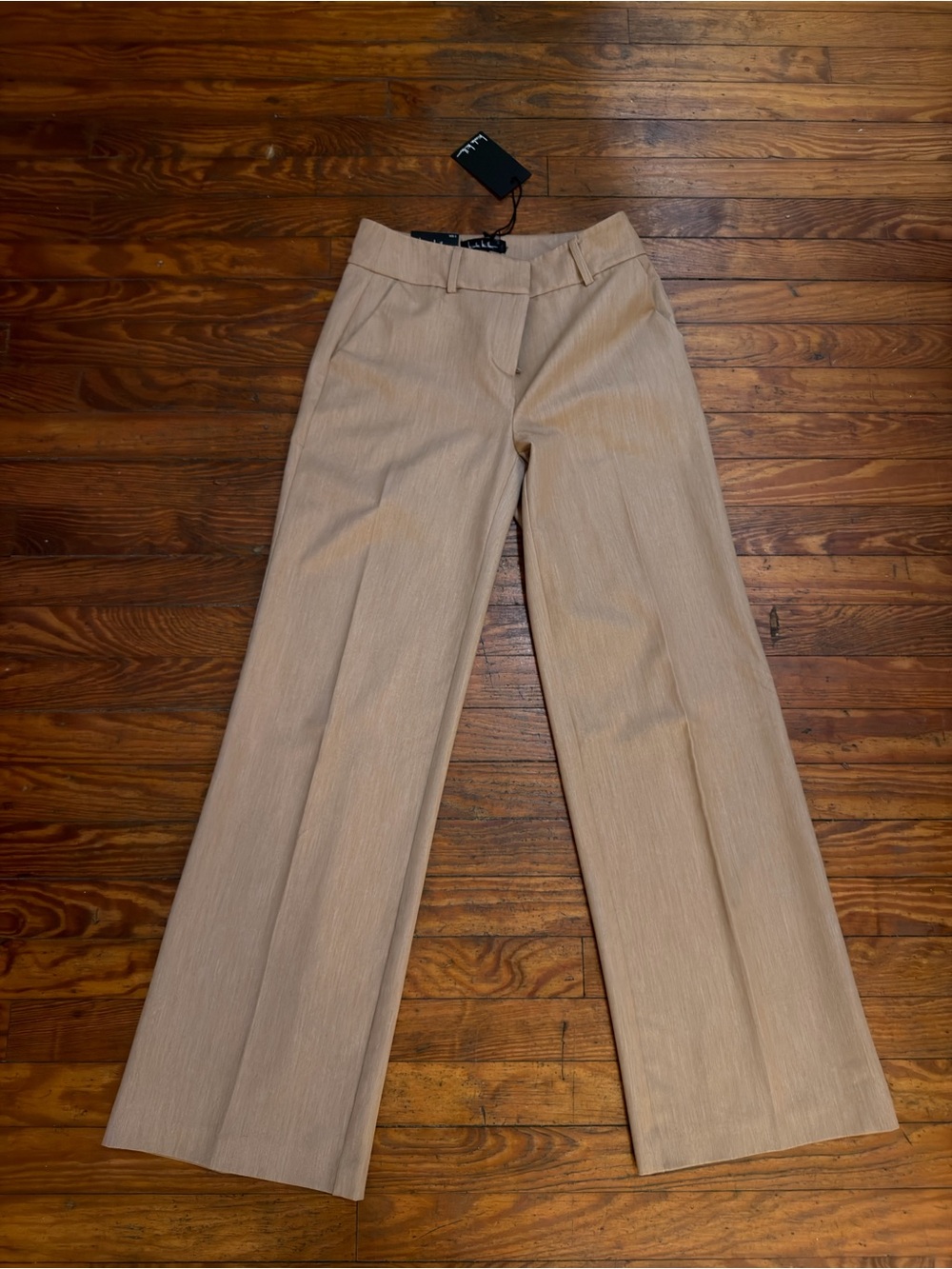 🆕 Nicole Miller Mid Rise wide leg beige dress pants